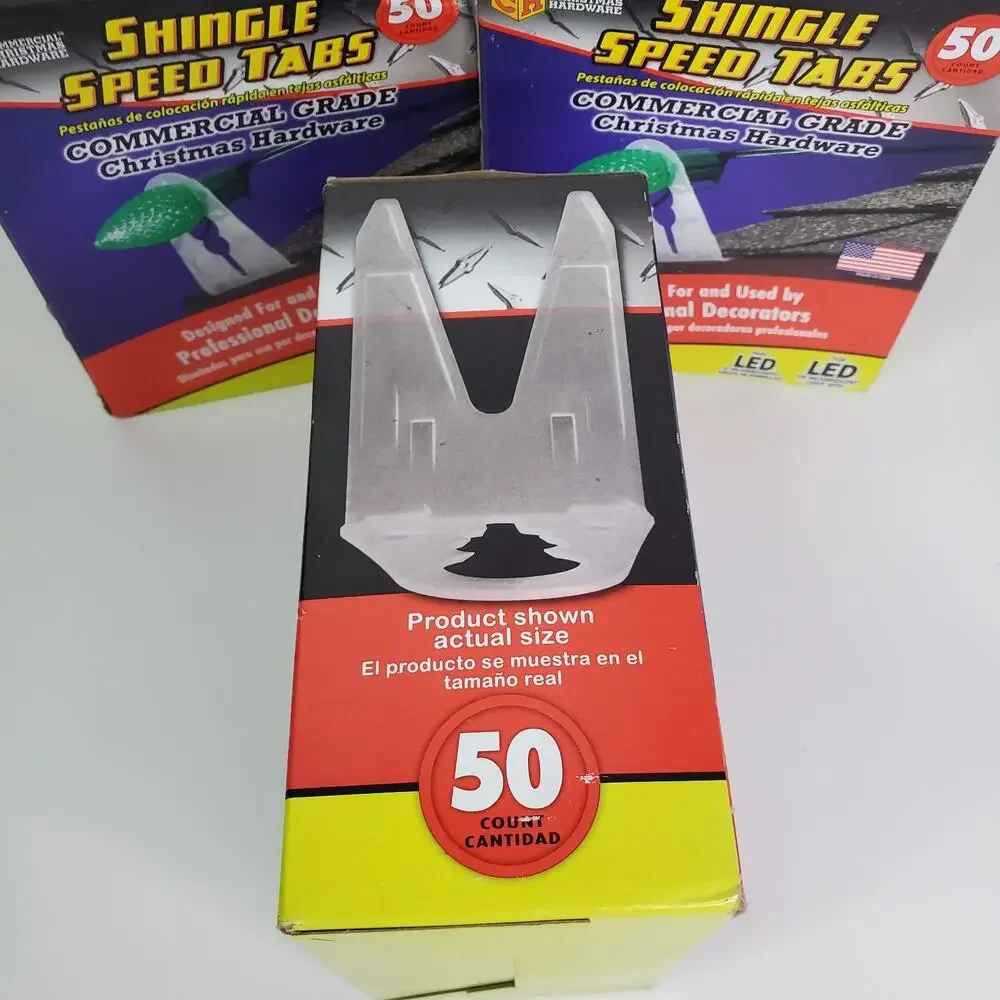 150 Count Adams Commercial Grade Shingle speed tabs light for Christmas Lights